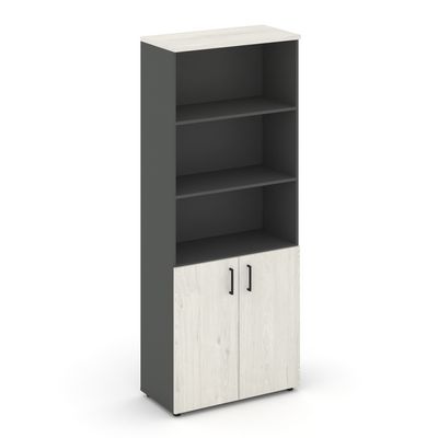Style Project SN.STS.E-101 (Антрацит/Дуб наварра) Шкаф высокий широкий (2 низких фасада ЛДСП)