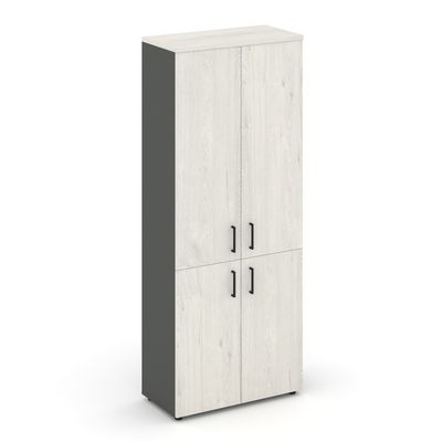 Style Project SN.STS.E-104 (Антрацит/Дуб наварра) Шкаф высокий широкий (2 низких фасада ЛДСП + 2 средних фасада ЛДСП)