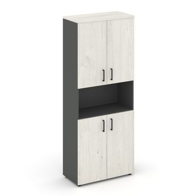 Style Project SN.STS.E-107 (Антрацит/Дуб наварра) Шкаф высокий широкий (4 низких фасада ЛДСП)