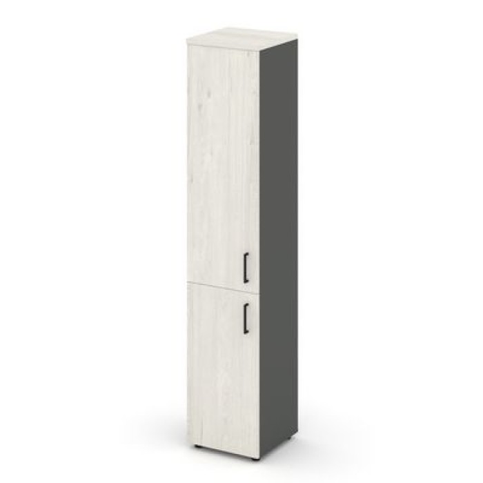 Стайл Проджект SN.STU-104(L) (Антрацит/Дуб наварра) Шкаф высокий узкий левый (1 низкий фасад ЛДСП + 1 средний фасад ЛДСП)