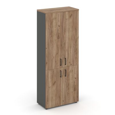 Style Project SN.STS-104 (Антрацит/Дуб табак) Шкаф высокий широкий (2 низких фасада ЛДСП + 2 средних фасада ЛДСП)