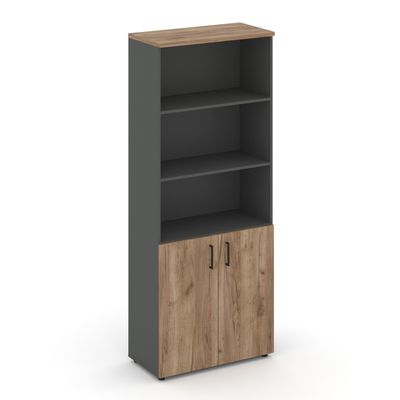 Style Project SN.STS.E-101 (Антрацит/Дуб табак) Шкаф высокий широкий (2 низких фасада ЛДСП)