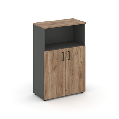 Style Project SN.STS.E-201 (Антрацит/Дуб табак) Шкаф средний широкий (2 низких фасада ЛДСП)