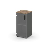 Style Project SN.STU-302(L) (Антрацит/Дуб табак) Шкаф низкий узкий левый (1 низкий фасад стекло)