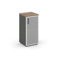 Style Project SN.STU-303(R) (Антрацит/Дуб табак) Шкаф низкий узкий правый (1 низкий фасад стекло сатин в раме)