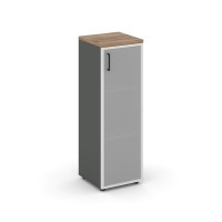 Style Project SN.STU.E-206(R) (Антрацит/Дуб табак) Шкаф средний узкий правый (1 средний фасад стекло сатин в раме)