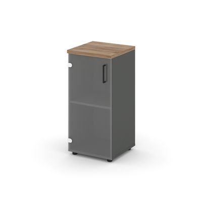 Style Project SN.STU.E-302(L) (Антрацит/Дуб табак) Шкаф низкий узкий левый (1 низкий фасад стекло)