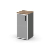 Style Project SN.STU.E-303(L) (Антрацит/Дуб табак) Шкаф низкий узкий левый (1 низкий фасад стекло сатин в раме)