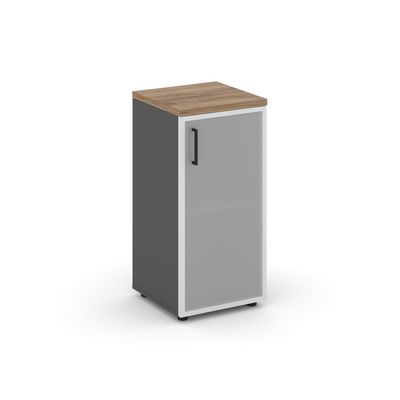 Style Project SN.STU.E-303(R) (Антрацит/Дуб табак) Шкаф низкий узкий правый (1 низкий фасад стекло сатин в раме)