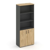 Style Project SN.STS.E-101 (Антрацит/Тиквуд светлый) Шкаф высокий широкий (2 низких фасада ЛДСП)