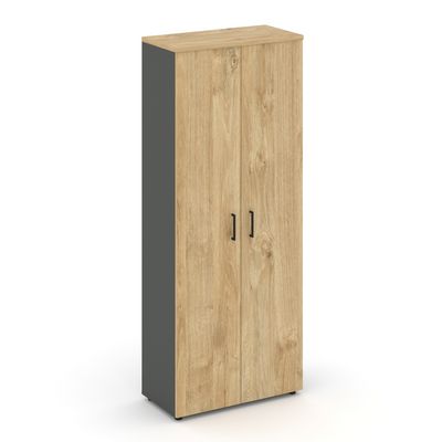 Style Project SN.STS.E-108 (Антрацит/Тиквуд светлый) Шкаф высокий широкий (2 высоких фасада ЛДСП)