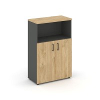 Style Project SN.STS.E-201 (Антрацит/Тиквуд светлый) Шкаф средний широкий (2 низких фасада ЛДСП)