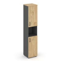 Style Project SN.STU-107(R) (Антрацит/Тиквуд светлый) Шкаф высокий узкий правый (2 низких фасада ЛДСП)