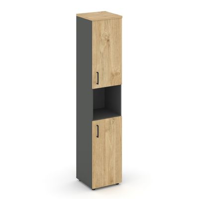 Style Project SN.STU-107(R) (Антрацит/Тиквуд светлый) Шкаф высокий узкий правый (2 низких фасада ЛДСП)