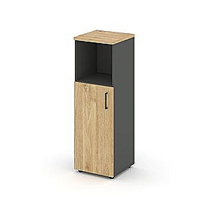 Стайл Проджект SN.STU-201(L) (Антрацит/Тиквуд светлый) Шкаф средний узкий левый (1 низкий фасад ЛДСП)