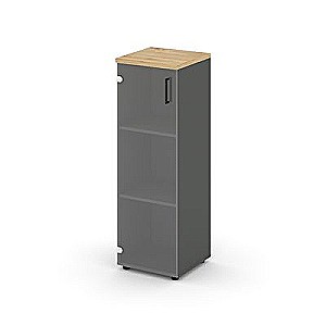 Стайл Проджект SN.STU-205(L) (Антрацит/Тиквуд светлый) Шкаф средний узкий левый (1 средний фасад стекло прозрачное)