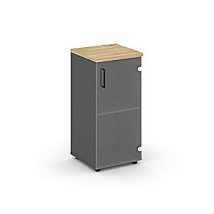 Стайл Проджект SN.STU-302(R) (Антрацит/Тиквуд светлый) Шкаф низкий узкий правый (1 низкий фасад стекло прозрачное)