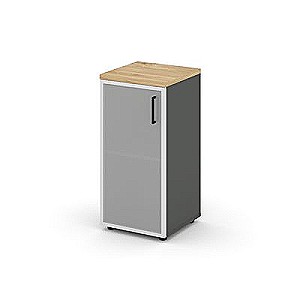 Стайл Проджект SN.STU-303(L) (Антрацит/Тиквуд светлый) Шкаф низкий узкий левый (1 низкий фасад стекло сатин в раме)