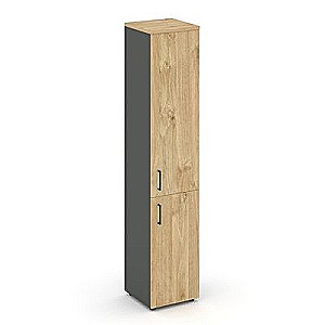 Стайл Проджект SN.STU.E-104(R) (Антрацит/Тиквуд светлый) Шкаф высокий узкий правый (1 низкий фасад ЛДСП + 1 средний фасад ЛДСП)
