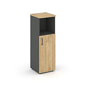 Стайл Проджект SN.STU.E-201(R) (Антрацит/Тиквуд светлый) Шкаф средний узкий правый (1 низкий фасад ЛДСП)