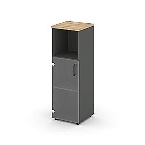 Стайл Проджект SN.STU.E-202(L) (Антрацит/Тиквуд светлый) Шкаф средний узкий левый (1 низкий фасад стекло)