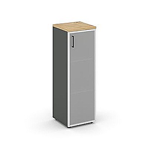 Стайл Проджект SN.STU.E-206(R) (Антрацит/Тиквуд светлый) Шкаф средний узкий правый (1 средний фасад стекло сатин в раме)