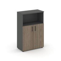 Style Project SN.STS-201 (Антрацит/Вяз благородный) Шкаф средний широкий (2 низких фасада ЛДСП)