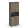 Style Project SN.STS.E-107 (Антрацит/Вяз благородный) Шкаф высокий широкий (4 низких фасада ЛДСП)