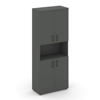 Style Project SN.STS-107 (Антрацит) Шкаф высокий широкий (4 низких фасада ЛДСП)