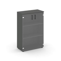 Style Project SN.STS-205 (Антрацит) Шкаф средний широкий (2 средних фасада стекло прозрачное)