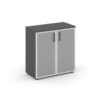 Style Project SN.STS-303 (Антрацит) Шкаф низкий широкий (2 низких фасада стекло сатин в раме)