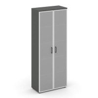 Style Project SN.STS.E-109 (Антрацит) Шкаф высокий широкий (2 высоких фасада стекло сатин в раме)