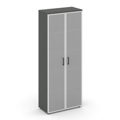 Style Project SN.STS.E-109 (Антрацит) Шкаф высокий широкий (2 высоких фасада стекло сатин в раме)