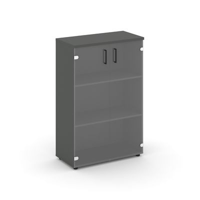 Style Project SN.STS.E-205 (Антрацит) Шкаф средний широкий (2 средних фасада стекло прозрачное)