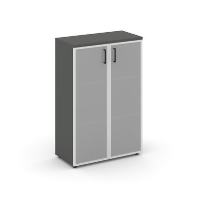 Style Project SN.STS.E-206 (Антрацит) Шкаф средний широкий (2 средних фасада стекло сатин в раме)