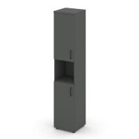 Style Project SN.STU-107(L) (Антрацит) Шкаф высокий узкий левый (2 низких фасада ЛДСП)