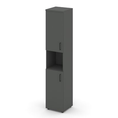 Style Project SN.STU-107(L) (Антрацит) Шкаф высокий узкий левый (2 низких фасада ЛДСП)