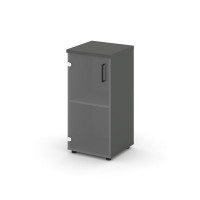 Style Project SN.STU-302(L) (Антрацит) Шкаф низкий узкий левый (1 низкий фасад стекло)