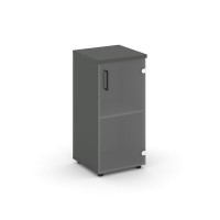 Style Project SN.STU-302(R) (Антрацит) Шкаф низкий узкий правый (1 низкий фасад стекло прозрачное)