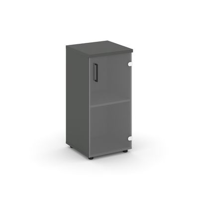 Style Project SN.STU-302(R) (Антрацит) Шкаф низкий узкий правый (1 низкий фасад стекло прозрачное)