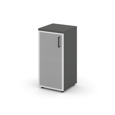 Style Project SN.STU-303(L) (Антрацит) Шкаф низкий узкий левый (1 низкий фасад стекло сатин в раме)