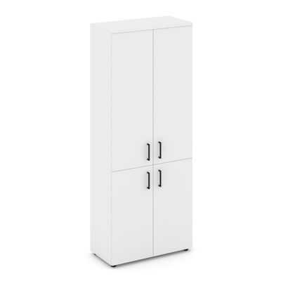 Style Project SN.STS-104 (Белый) Шкаф высокий широкий (2 низких фасада ЛДСП + 2 средних фасада ЛДСП)