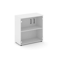 Style Project SN.STS-302 (Белый) Шкаф низкий широкий (2 низких фасада стекло)