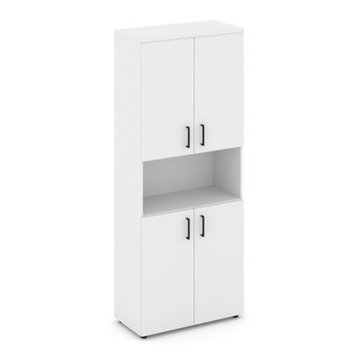 Style Project SN.STS.E-107 (Белый) Шкаф высокий широкий (4 низких фасада ЛДСП)