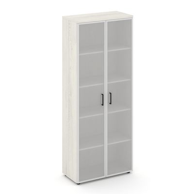 Style Project SN.STS.E-109 (Дуб наварра) Шкаф высокий широкий (2 высоких фасада стекло сатин в раме)