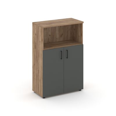 Style Project SN.STS-201 (Дуб табак/Антрацит) Шкаф средний широкий (2 низких фасада ЛДСП)