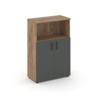 Style Project SN.STS.E-201 (Дуб табак/Антрацит) Шкаф средний широкий (2 низких фасада ЛДСП)