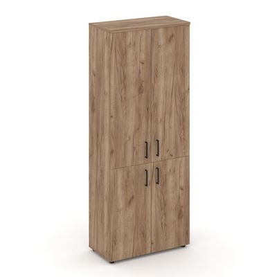 Style Project SN.STS.E-104 (Дуб табак) Шкаф высокий широкий (2 низких фасада ЛДСП + 2 средних фасада ЛДСП)
