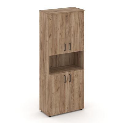 Style Project SN.STS.E-107 (Дуб табак) Шкаф высокий широкий (4 низких фасада ЛДСП)