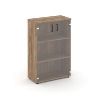 Style Project SN.STS.E-205 (Дуб табак) Шкаф средний широкий (2 средних фасада стекло прозрачное)
